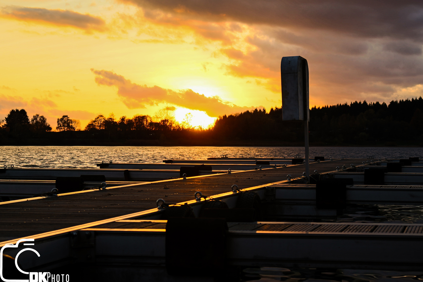 Sonnen Untergang Stausee Losheim