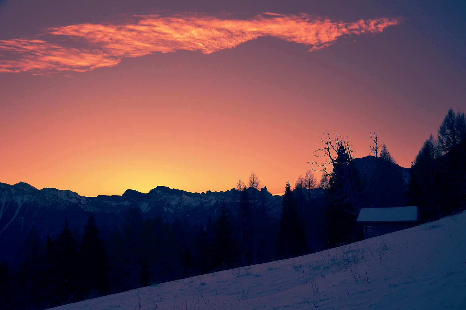 Sonnenaufgan in den Dolomiten