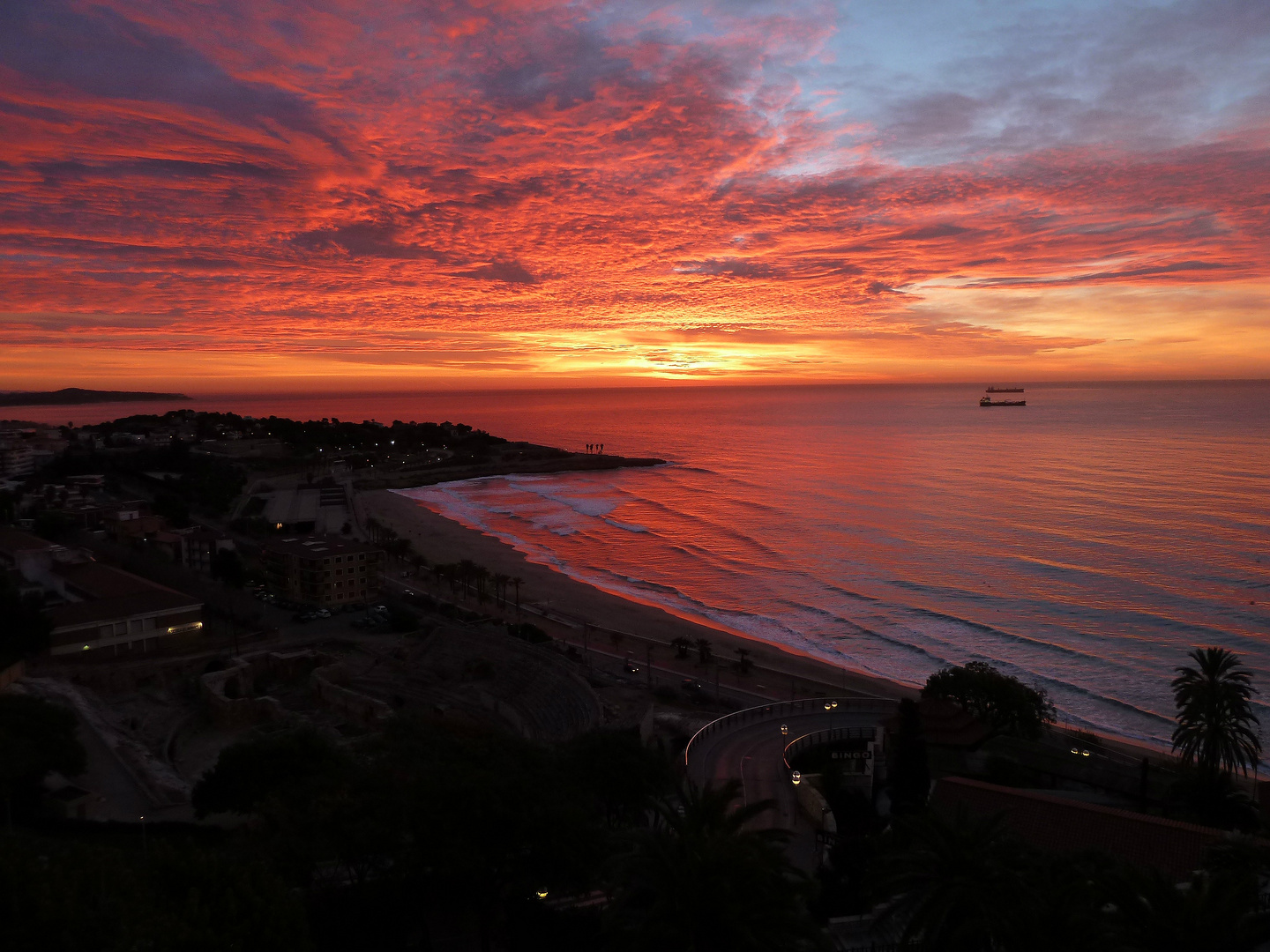 Sonnenaufgang 2 über Tarragona Beach