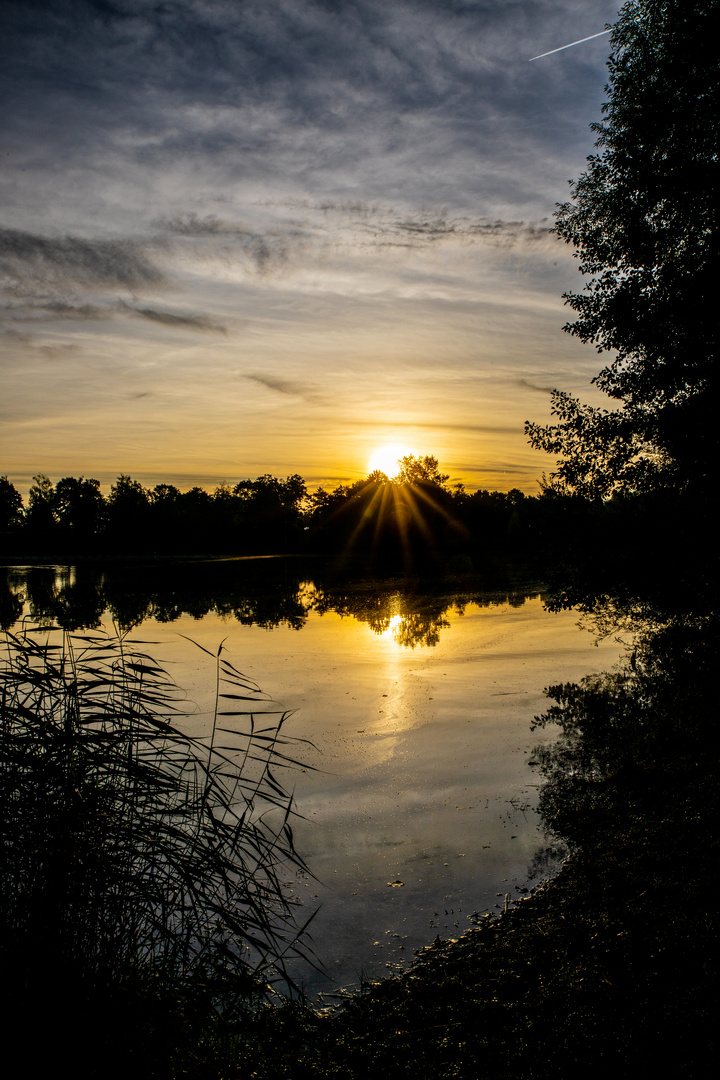 Sonnenaufgang am Baggersee