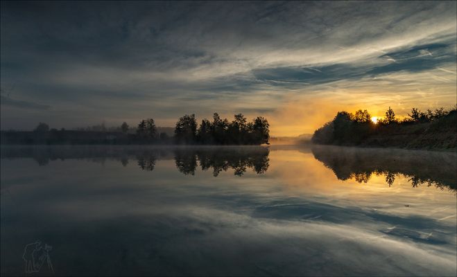 Sonnenaufgang am Baggerweiher.