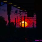 Sonnenaufgang am Bahnhof in Gotha 