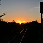 Sonnenaufgang am Bahnhof Kapellen-Drusweiler