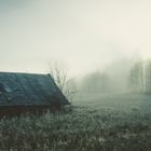 Sonnenaufgang am Barmsee im düsterem Nebel