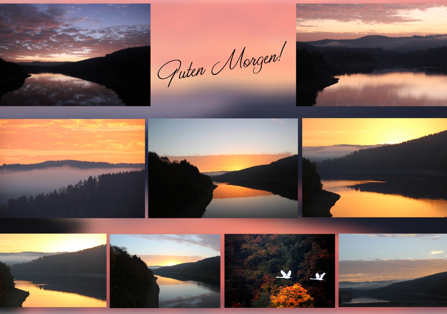 Sonnenaufgang Am Biggesee Foto Bild Karten Und Kalender Kleine Urlaube Listertalsperre Bilder Auf Fotocommunity