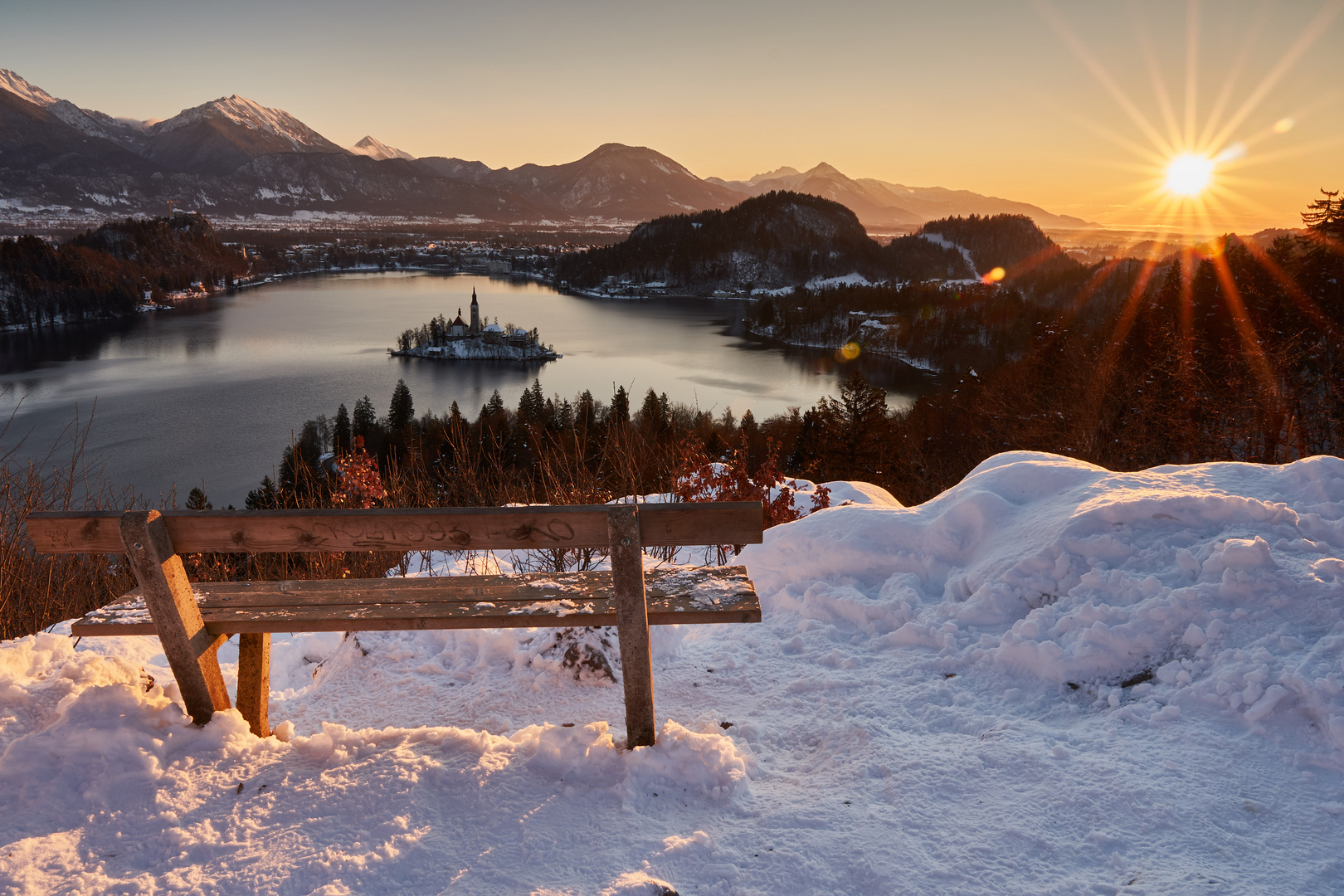 Sonnenaufgang am Bleder See