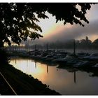 Sonnenaufgang am Bootshafen Schierstein