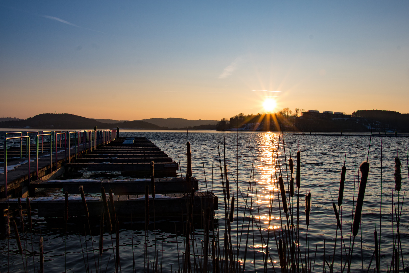 Sonnenaufgang am Bostalsee