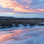 Sonnenaufgang am gefrorenen Fluss Langa (beim Ensku Husin)