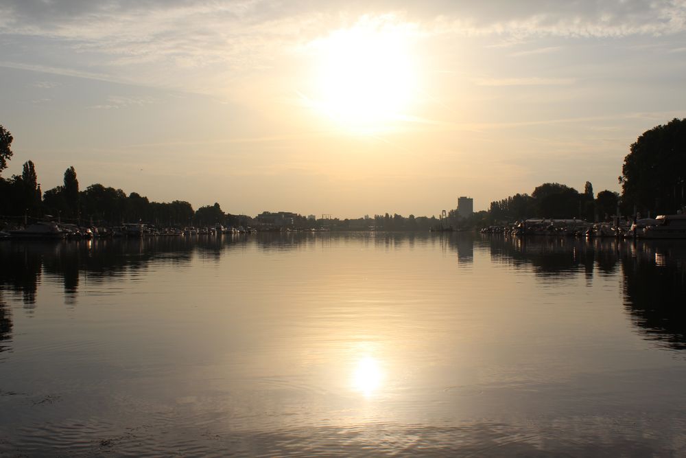 Sonnenaufgang am Hafen Wiesbaden / Schierstein