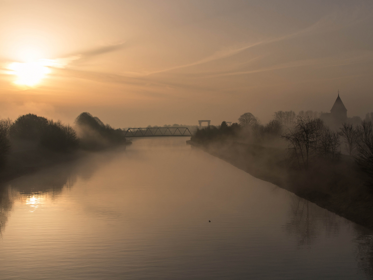 Sonnenaufgang am Hamm-Datteln Kanal