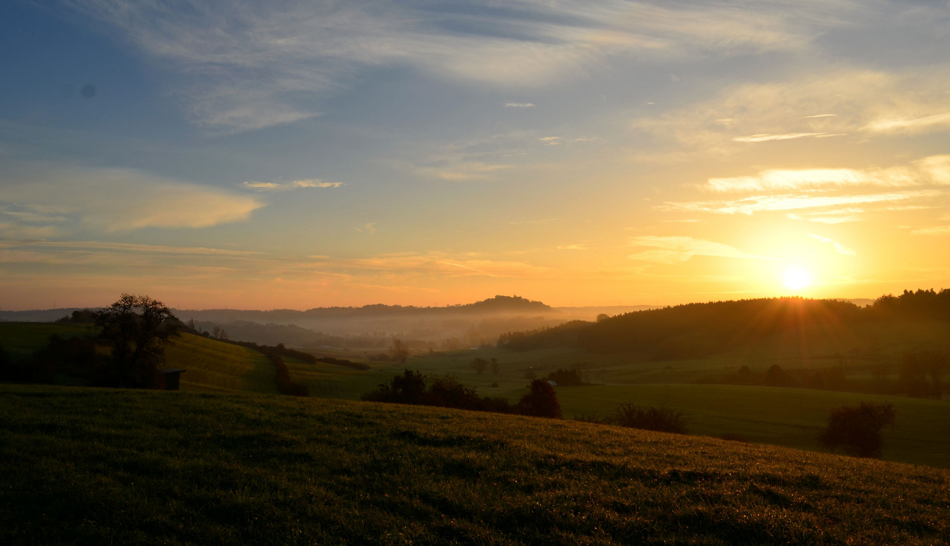 Sonnenaufgang am Hohenberg ,wunderschönes Herbstwetter!