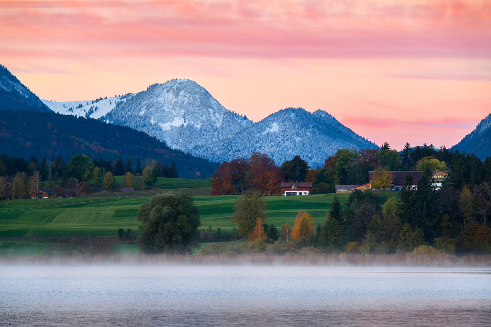 Sonnenaufgang am Hopfensee, Allgäu