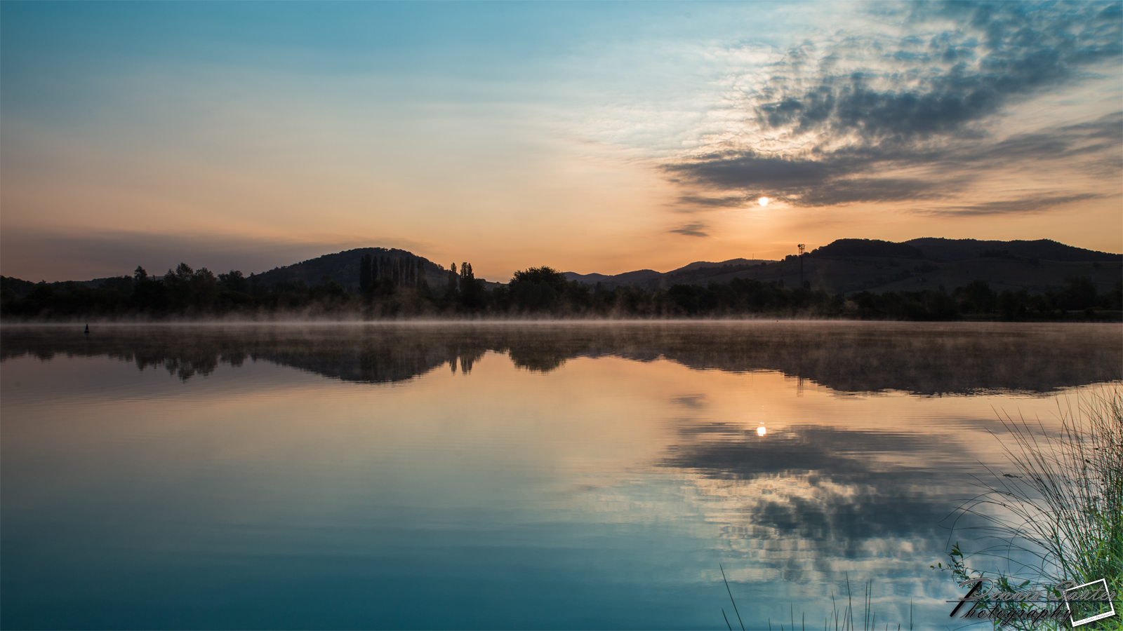 Sonnenaufgang am Jochimsee bei Heppenheim