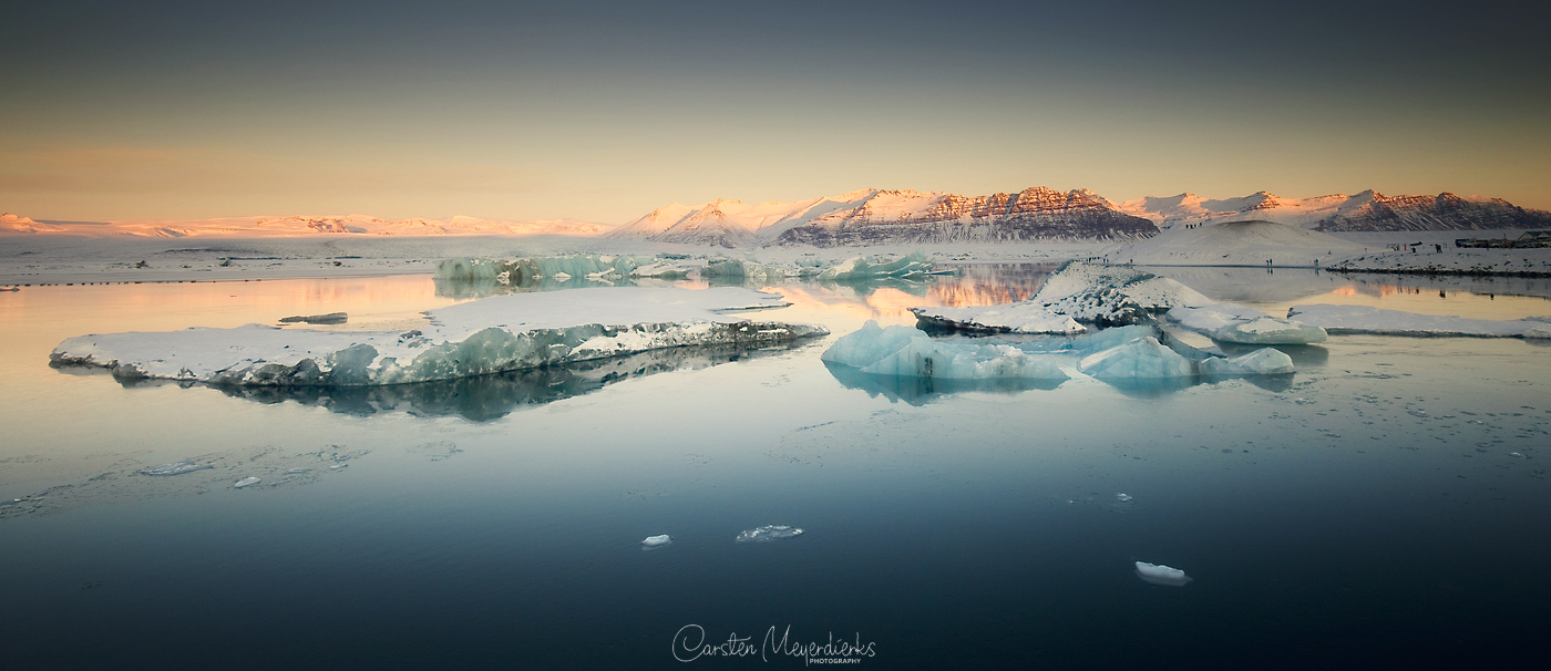 Sonnenaufgang am Jökulsarlón