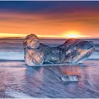 Sonnenaufgang am Jökulsarlon