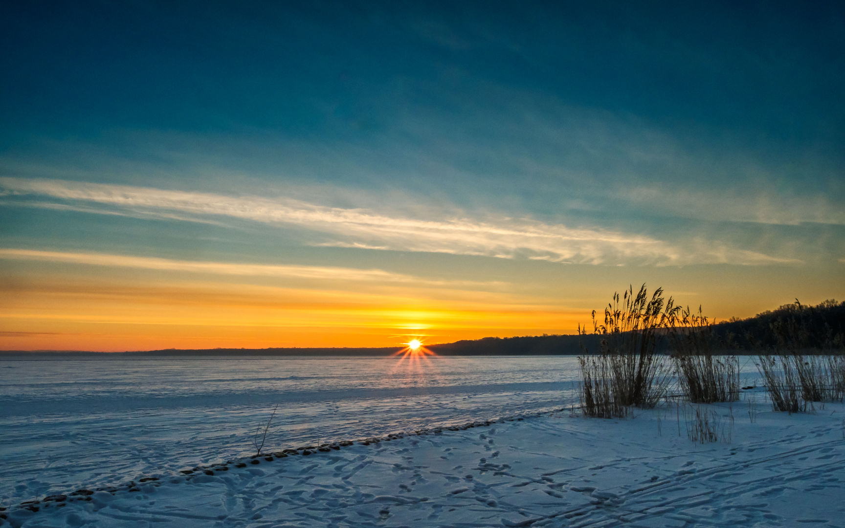 Sonnenaufgang am kältesten Morgen des Jahres (-17°C)