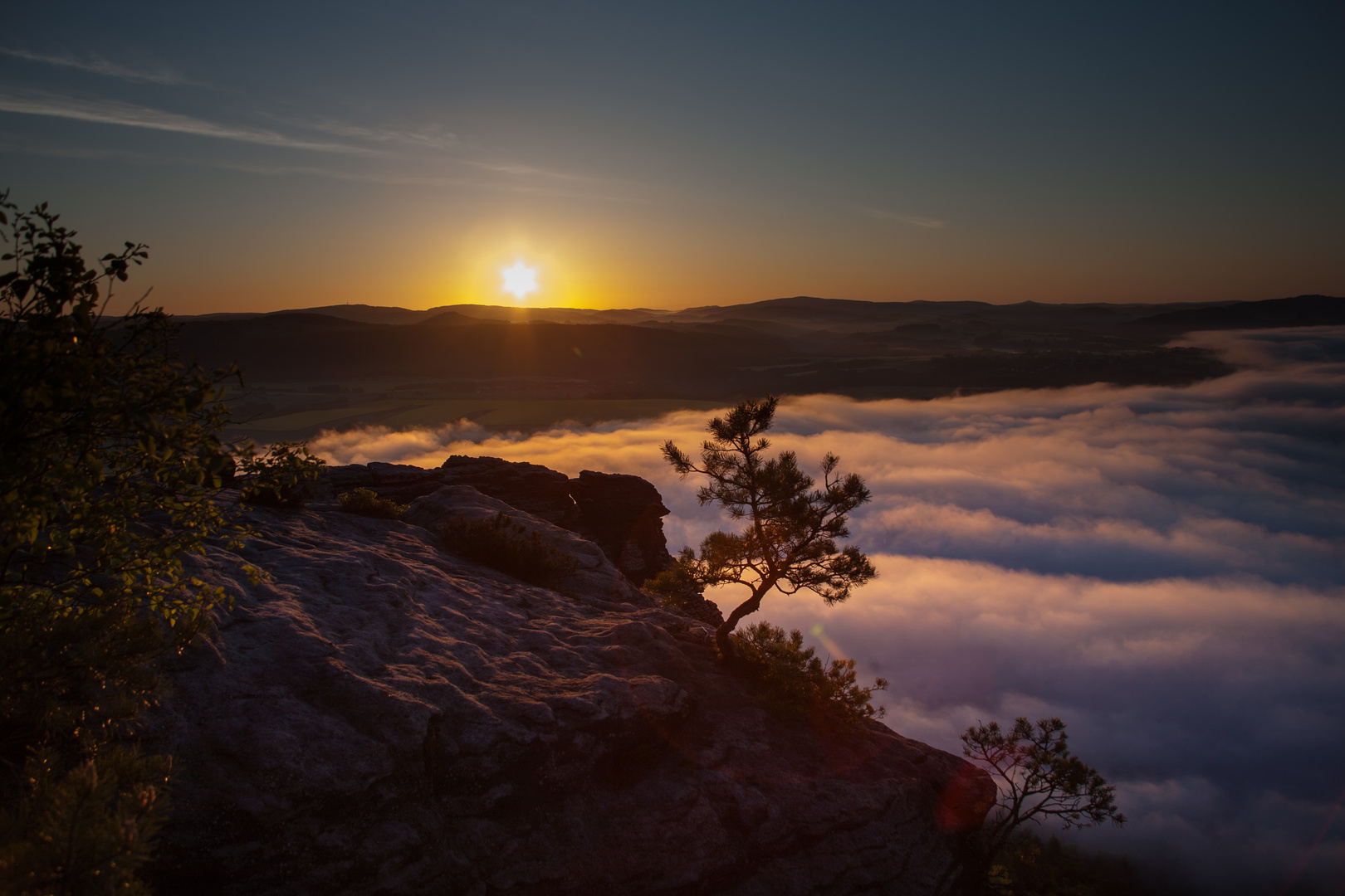 Sonnenaufgang am Lilienstein