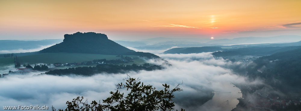 Sonnenaufgang am Lilienstein