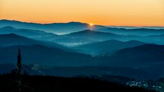 Sonnenaufgang am Lusengipfel