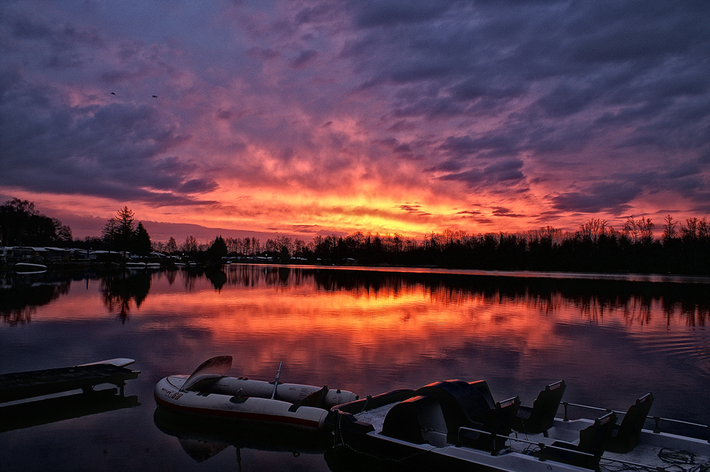 Sonnenaufgang am Margaretensee Lippstadt