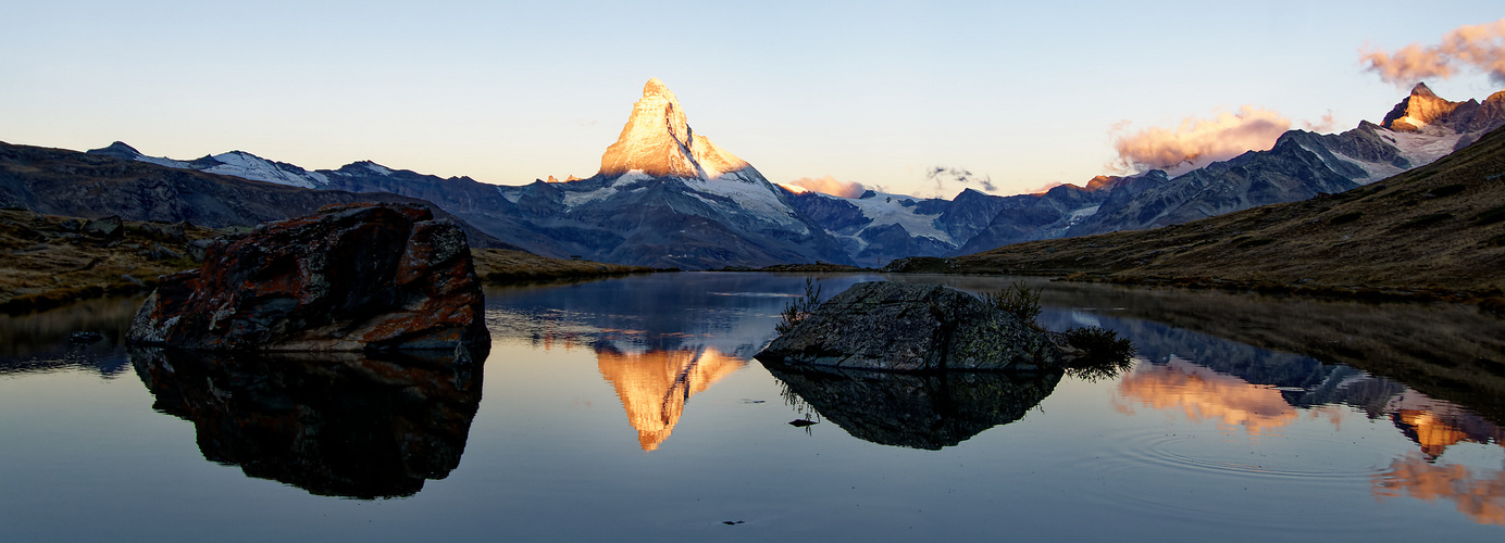 Sonnenaufgang am Matterhorn von Stellisee aus fotografiert