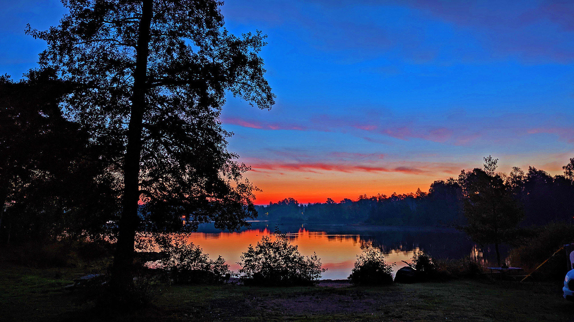 Sonnenaufgang am Möckeln-See um 6:20 Uhr