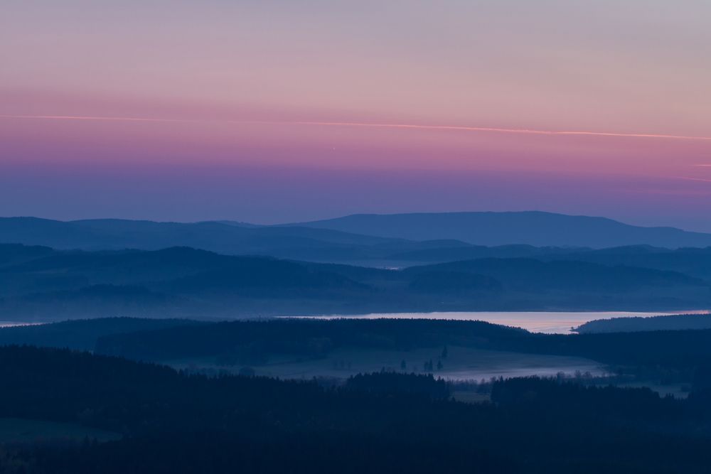 Sonnenaufgang am Moldaustausee