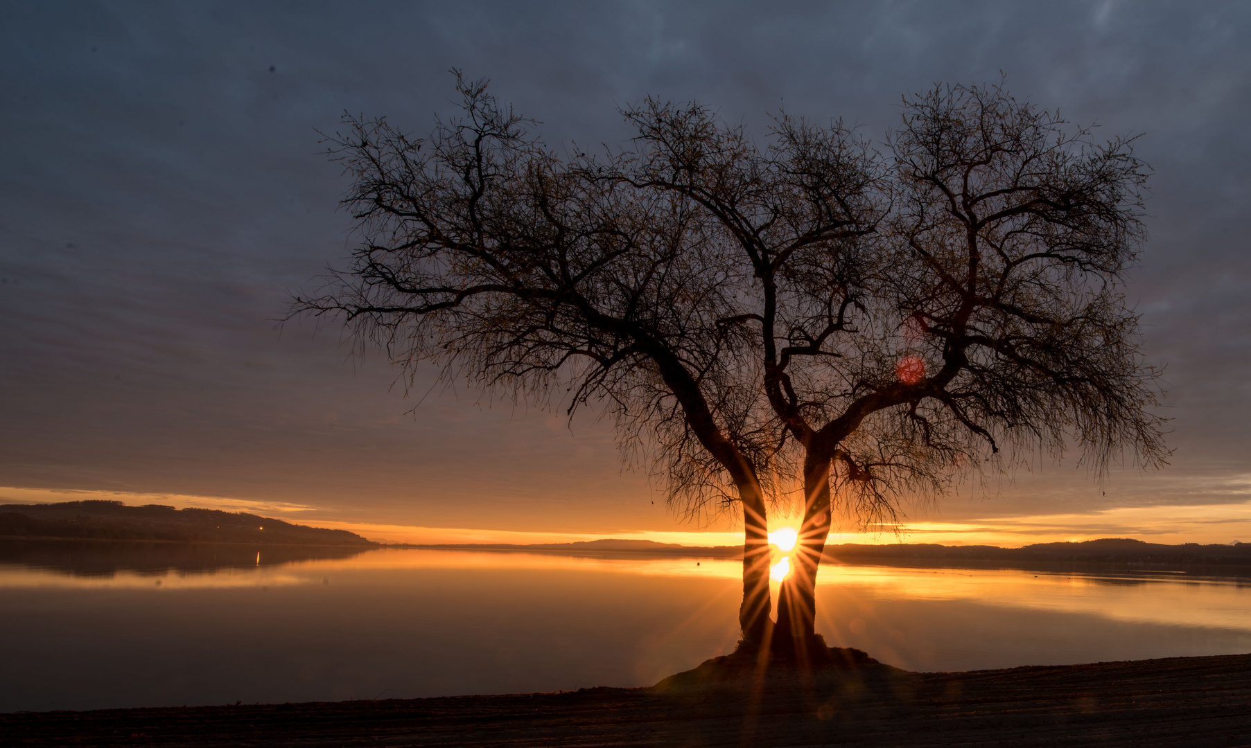 Sonnenaufgang am Murtensee 