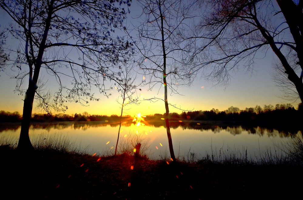 sonnenaufgang am olchinger see