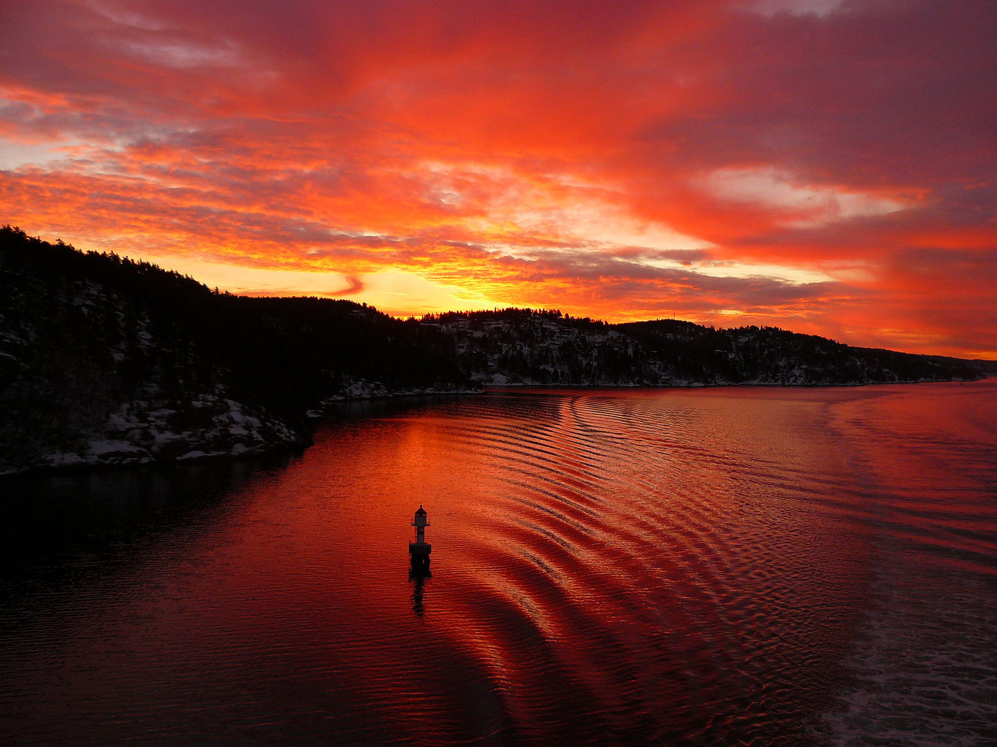 Sonnenaufgang am Oslofjord