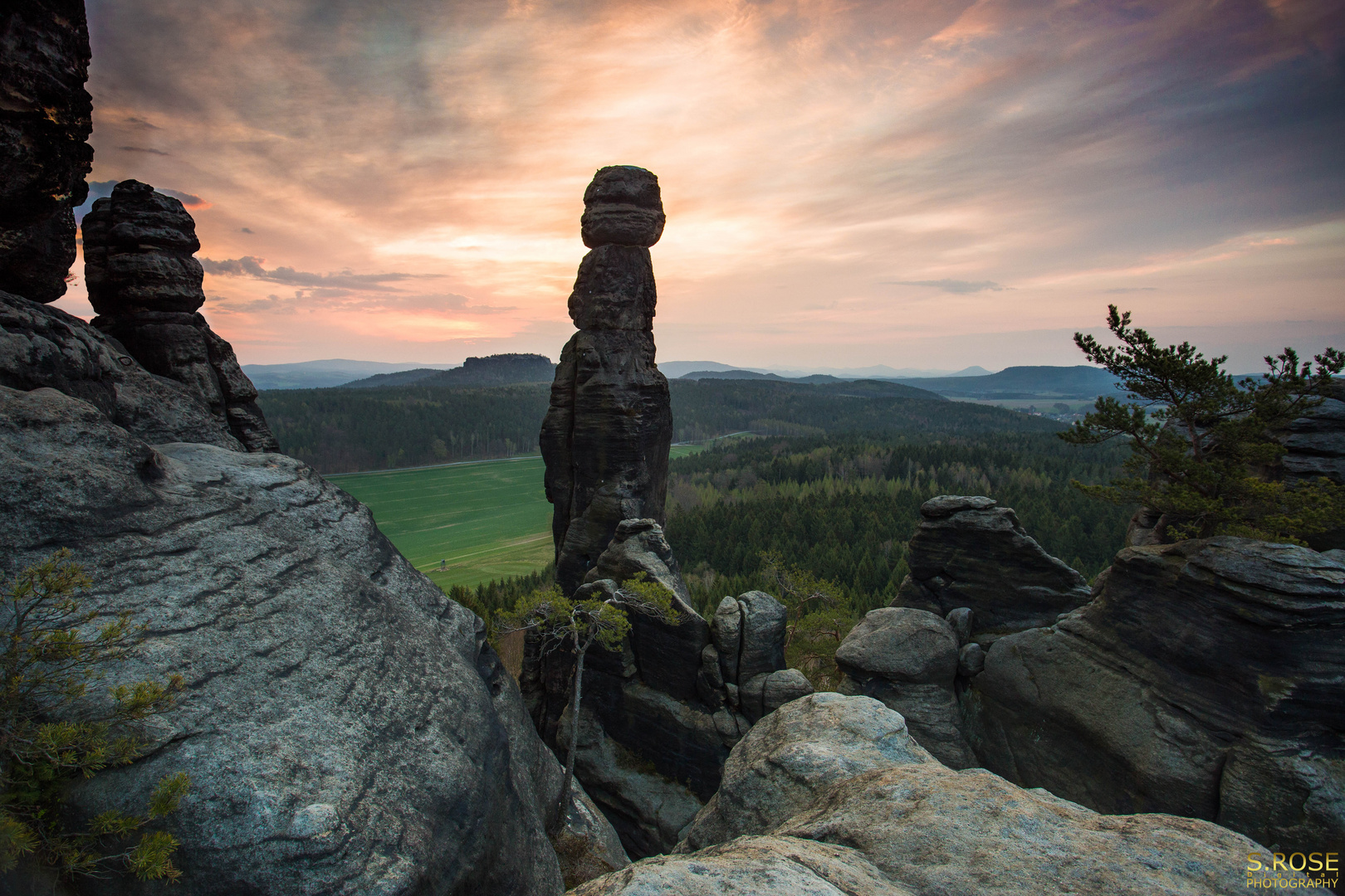 Sonnenaufgang am Pfaffenstein mit Babarine