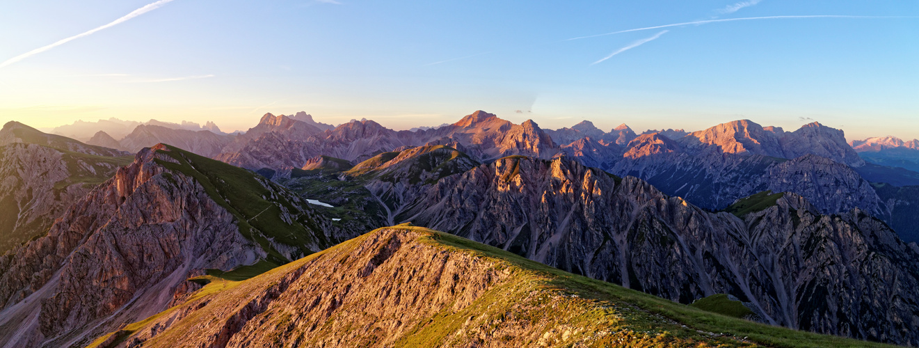 Sonnenaufgang am Piz da Peres, Südtirol