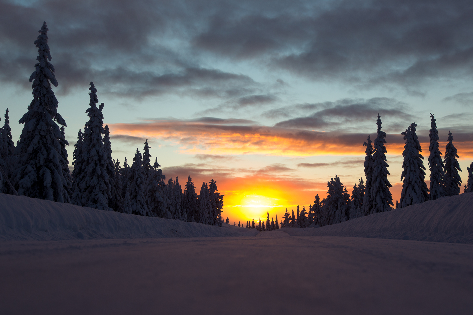 Sonnenaufgang am Polarkreis