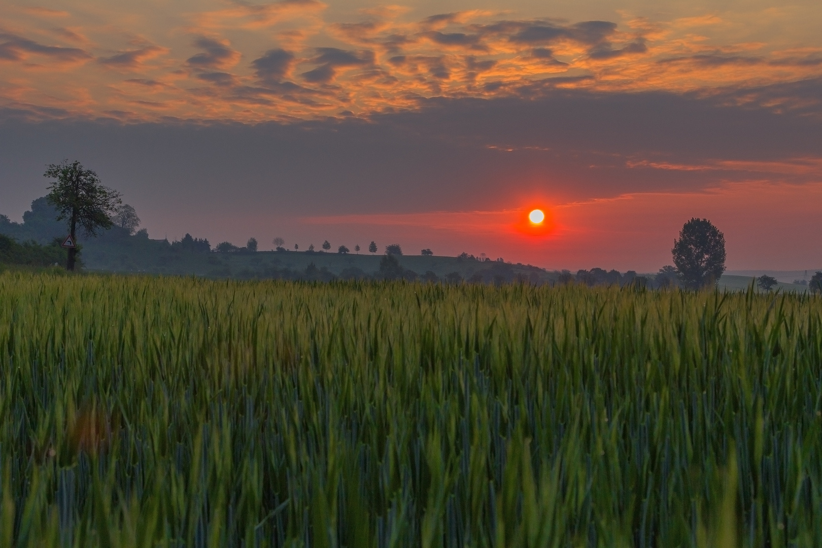 Sonnenaufgang am rande der Stadt Meißen