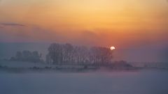 Sonnenaufgang am Rhein bei Wesel, 2021.04.20.