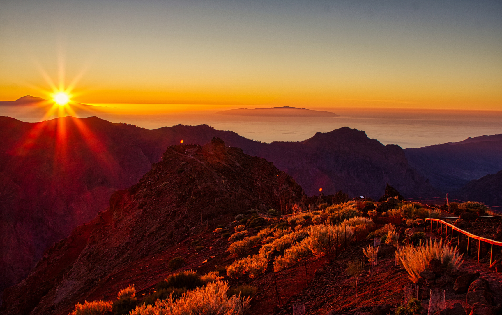 Sonnenaufgang am Roque de los Muchachos