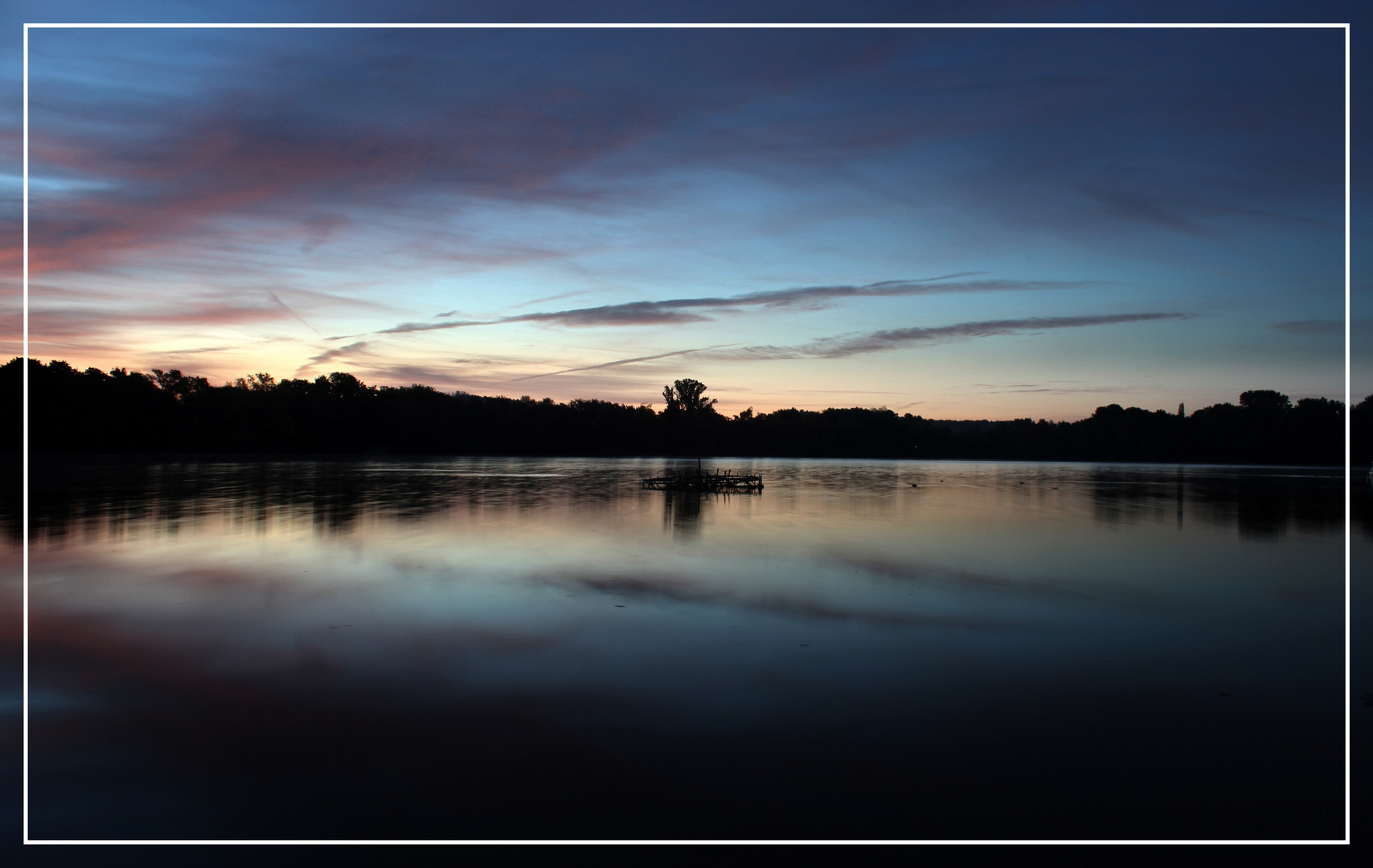 Sonnenaufgang am Schwanenteich in Zwickau