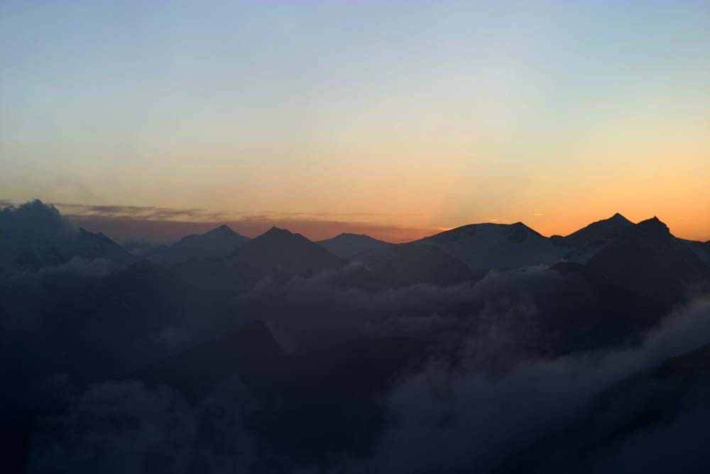 Sonnenaufgang am Sonnblick 3050m