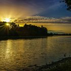 Sonnenaufgang am Stausee Losheim