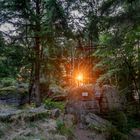 Sonnenaufgang am Sternstein (Gipfelkreuz bei der Sternsteinwarte)