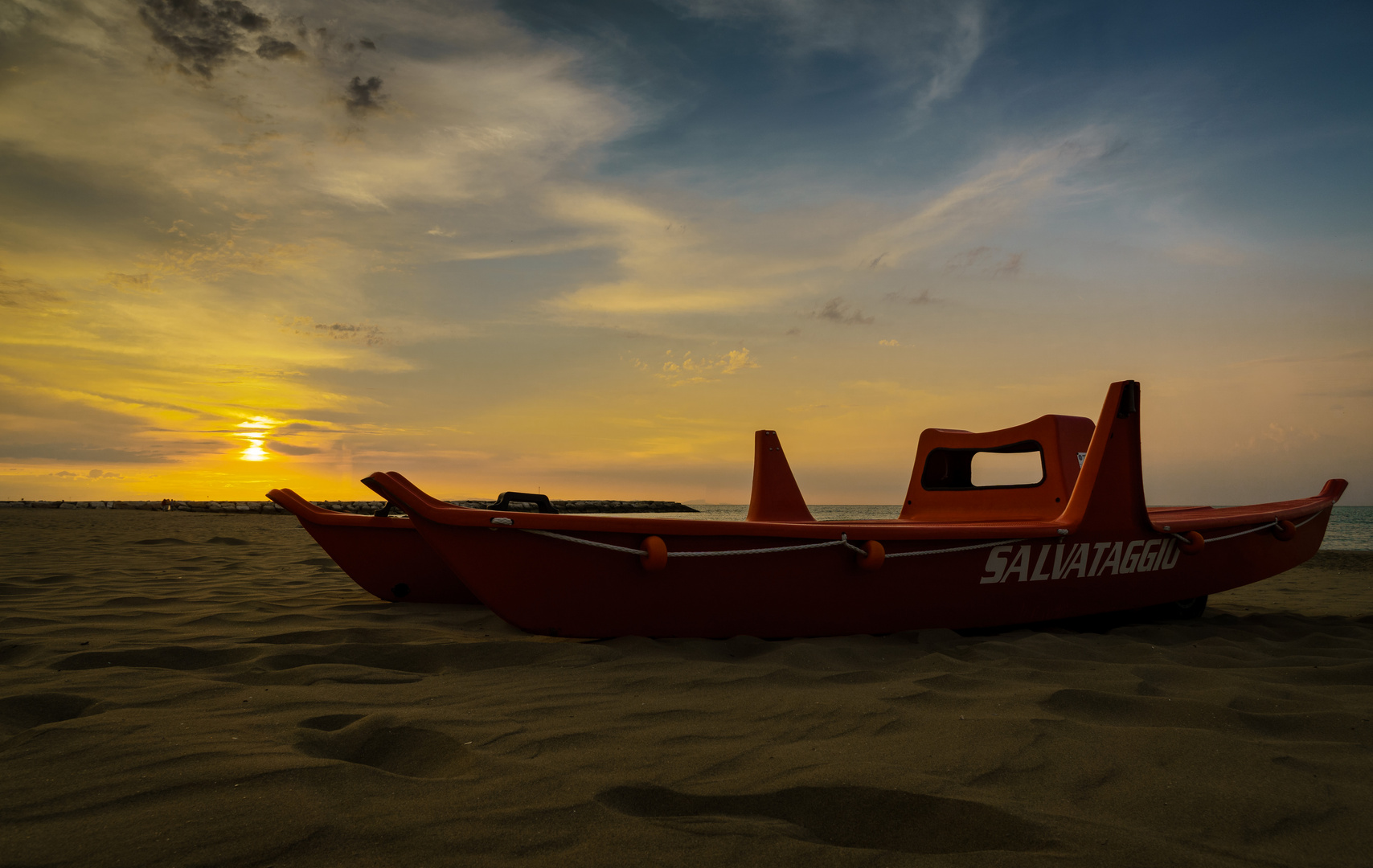 Sonnenaufgang am Strand bei Caorle