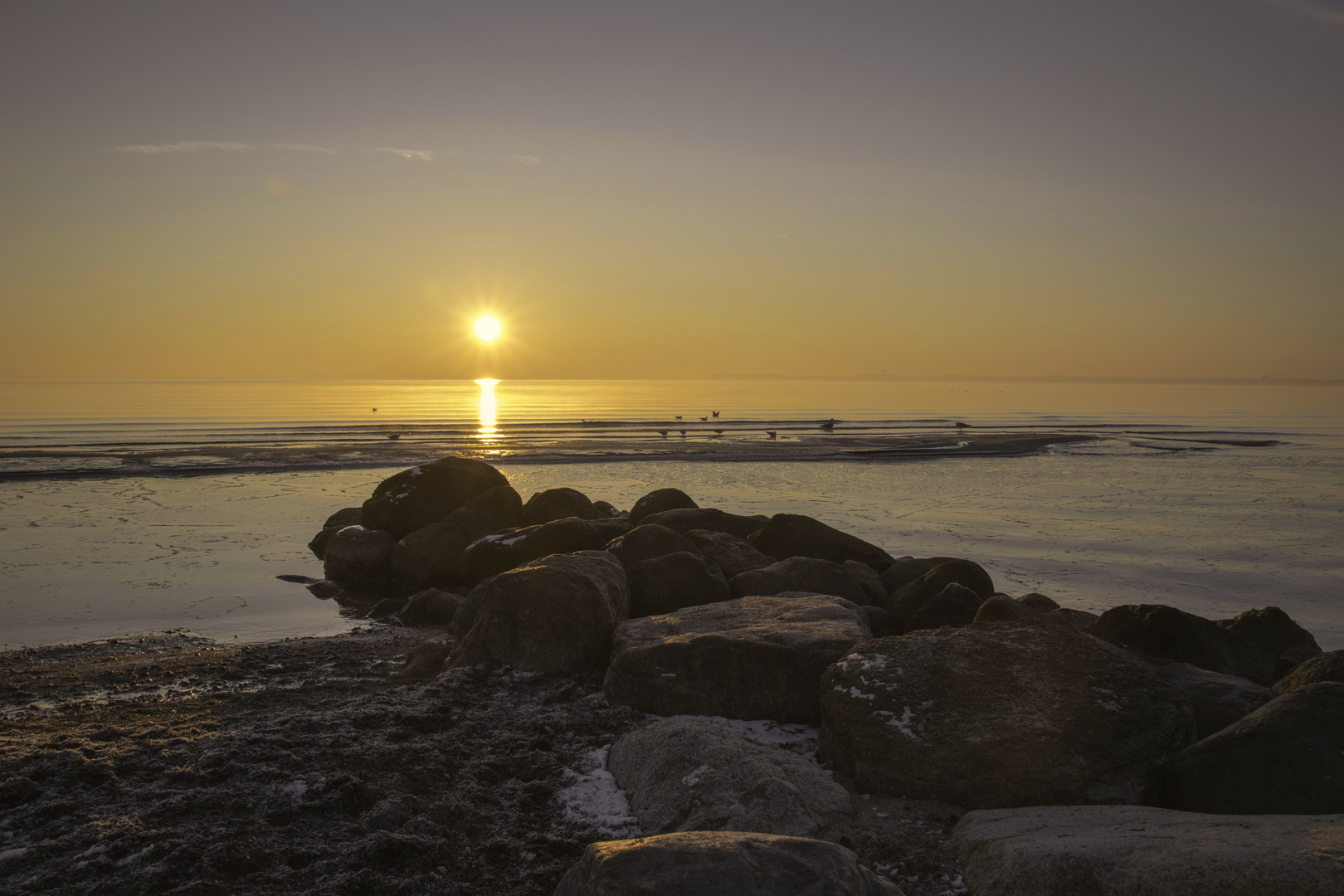 Sonnenaufgang am Strand in Haffkrug