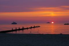 Sonnenaufgang am Strand von Heringsdorf