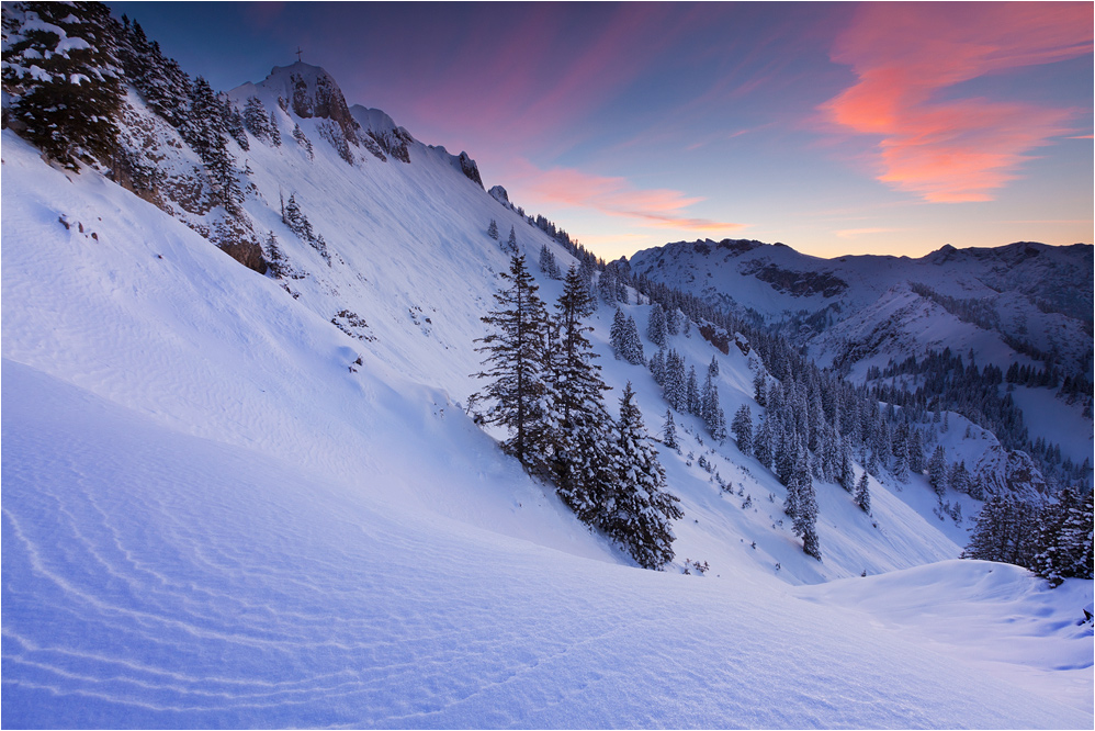 sonnenaufgang am tegelberg