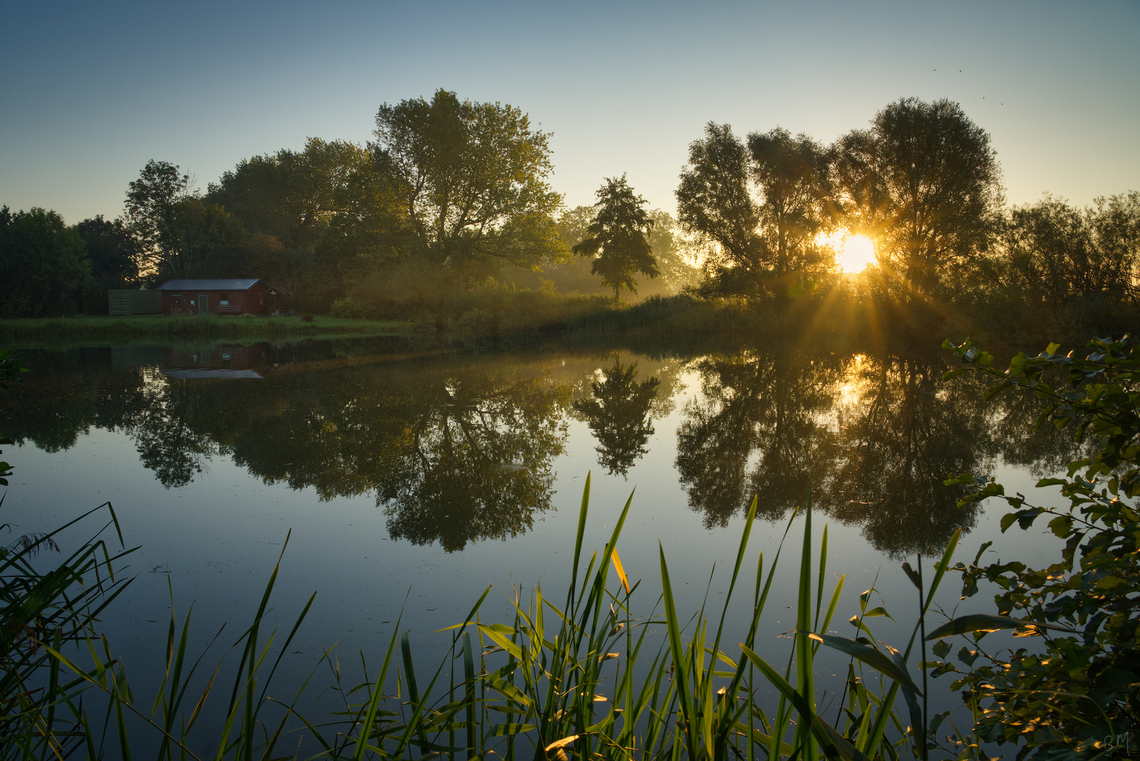 Sonnenaufgang am Teich