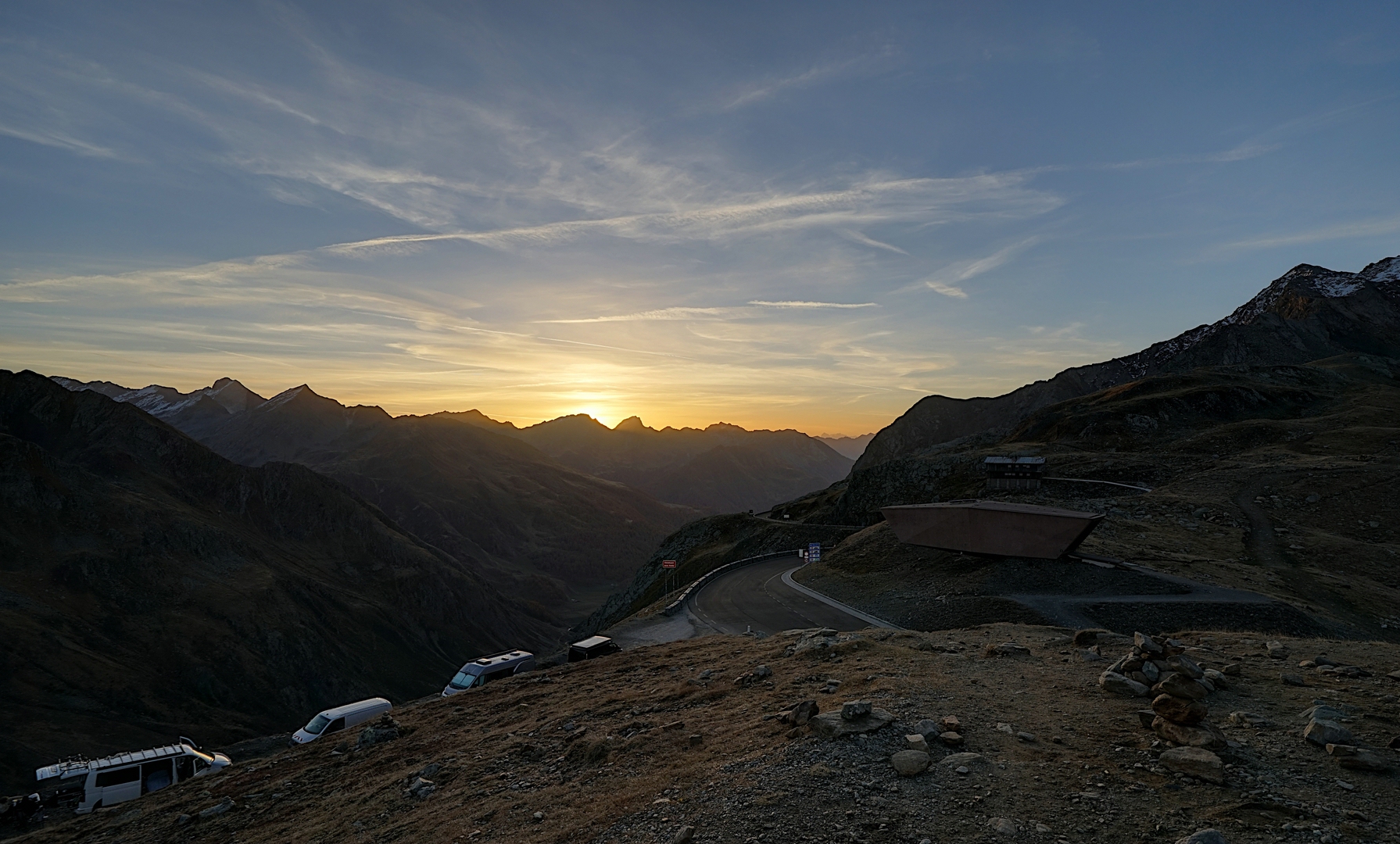 Sonnenaufgang am Timmelsjoch