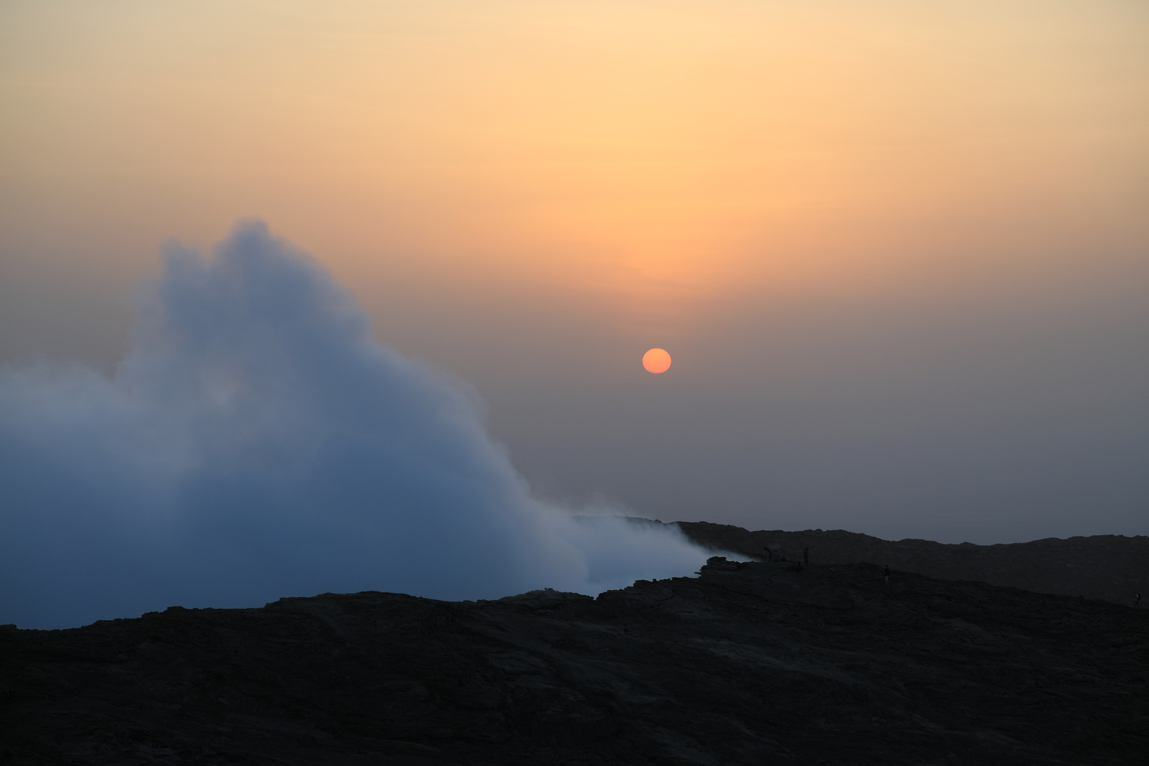 Sonnenaufgang am Vulkan Erta Ale, Äthiopien