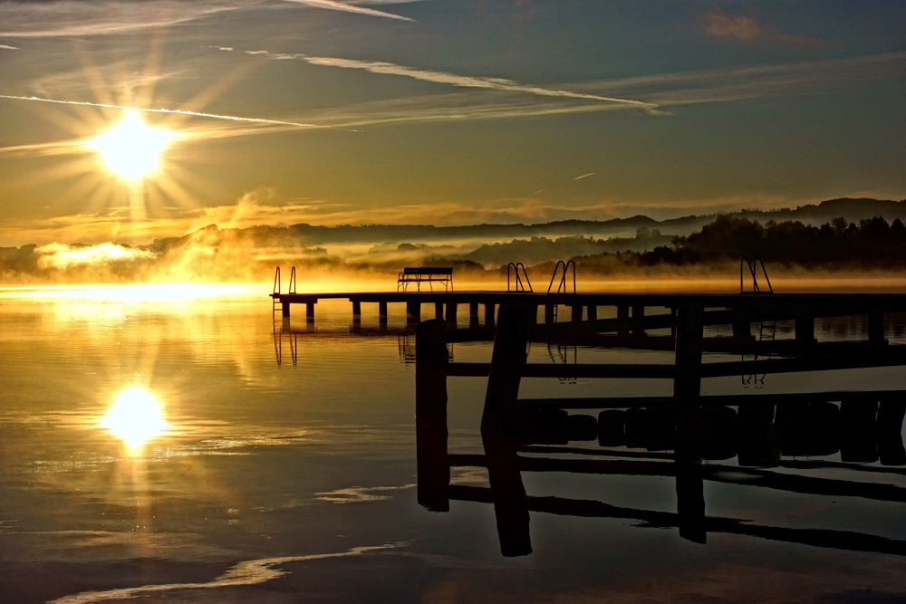 Sonnenaufgang am Wallersee