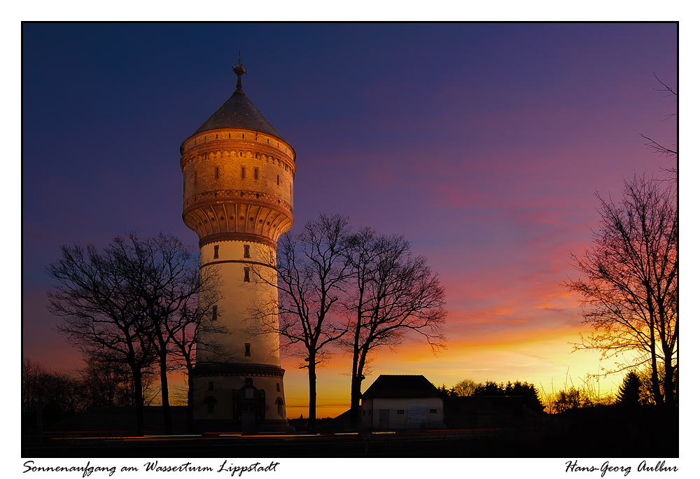 Sonnenaufgang am Wasserturm Lippstadt